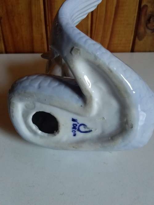 Glazed Mermaid Figurine with Marking