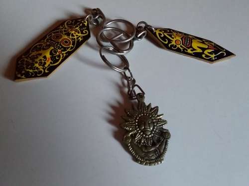 Two Wood and One Metal Key Ring Attachments