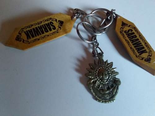 Two Wood and One Metal Key Ring Attachments