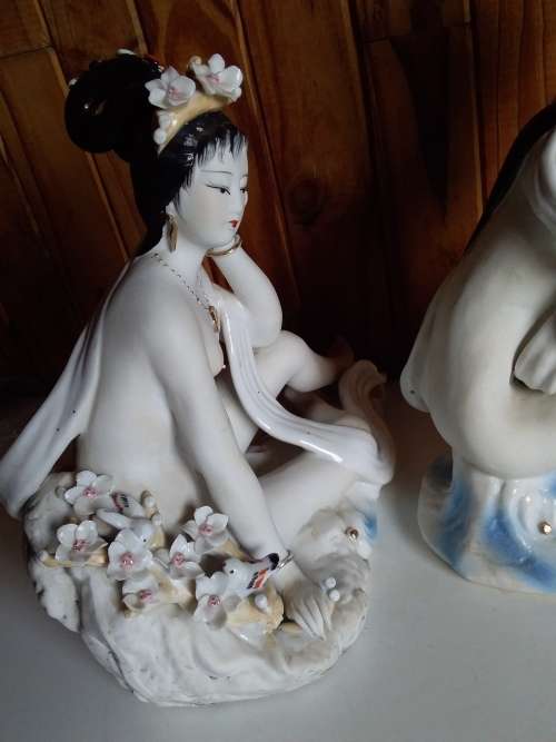 Set of Oriental Figurines with Some Defects