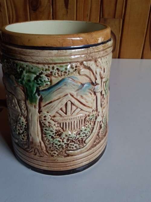 Large Vintage Tankard with Raised Detail - Made in Japan