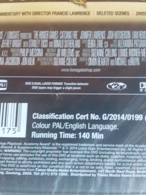The Hunger Games - Catching Fire Sealed DVD Movie