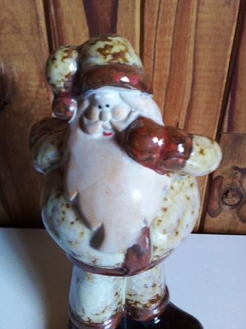 Glazed Stoneware Santa Claus Figurine
