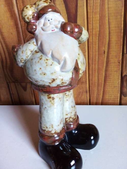 Glazed Stoneware Santa Claus Figurine
