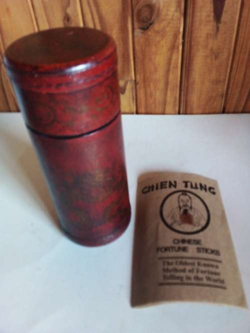 Oriental Fortune Sticks in Decorative Wooden Container