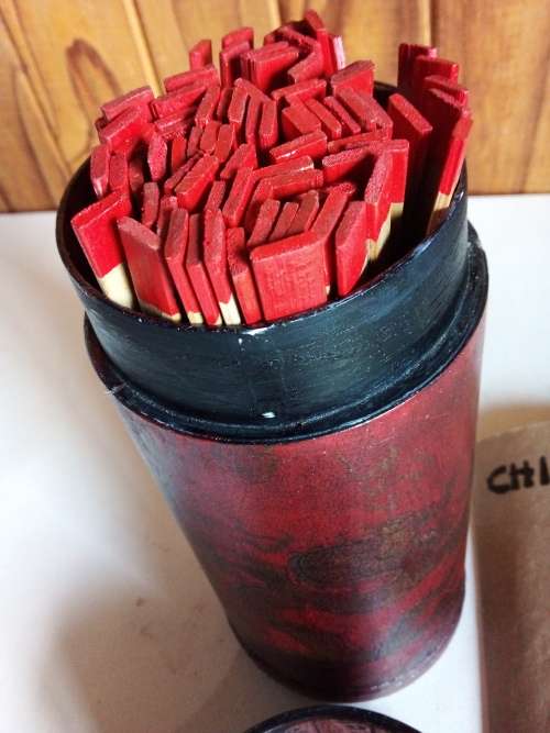 Oriental Fortune Sticks in Decorative Wooden Container