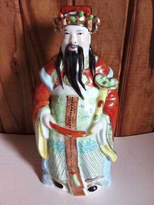 Vintage Glazed Porcelain Oriental Figurine