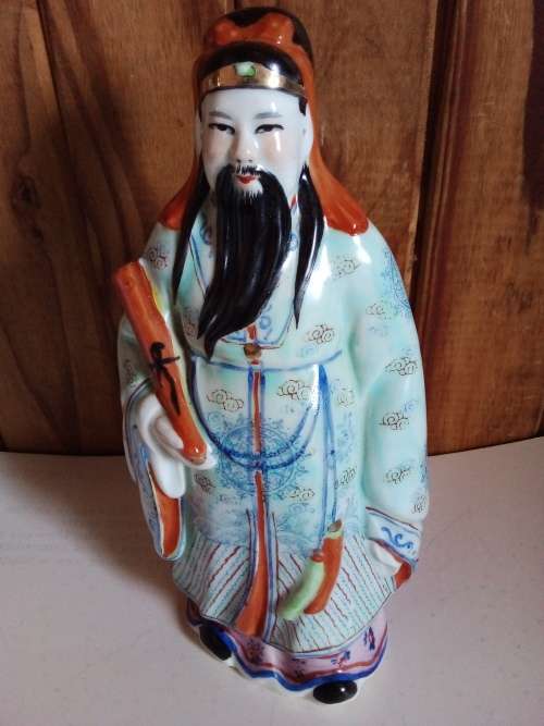 Vintage Glazed Porcelain Oriental Figurine
