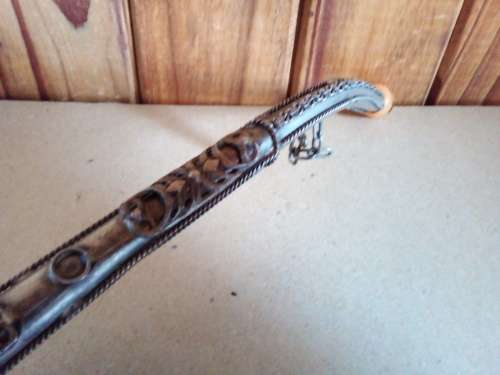 Decorative Long Metal Smoking Pipe with Wood Cup