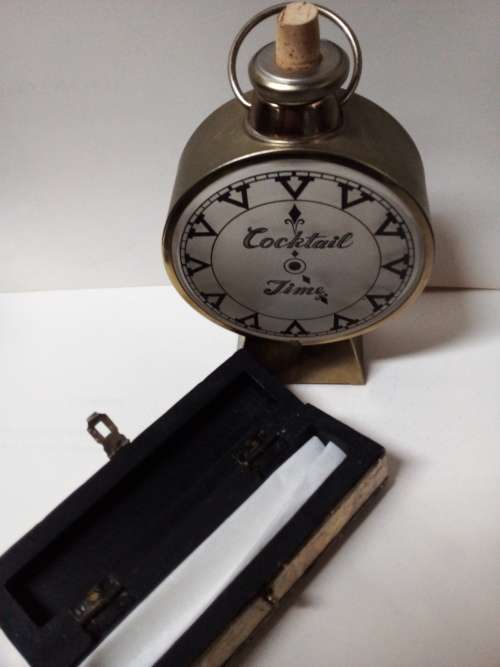 Musical Cocktail Metal Decanter and Wood Pen Holder