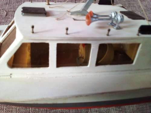 Vintage Assembled Kit Model Boat - Collection Only