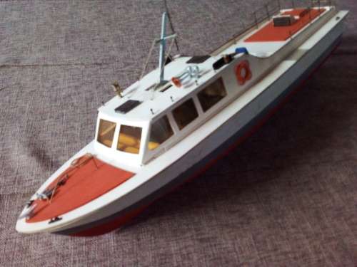 Vintage Assembled Kit Model Boat - Collection Only