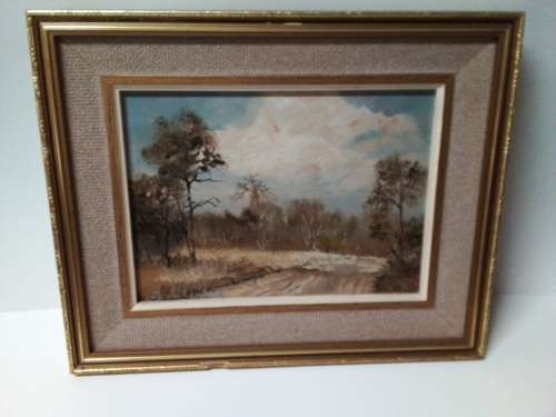 Small Framed Landscape Oil Painting