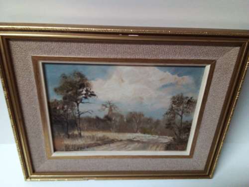 Small Framed Landscape Oil Painting