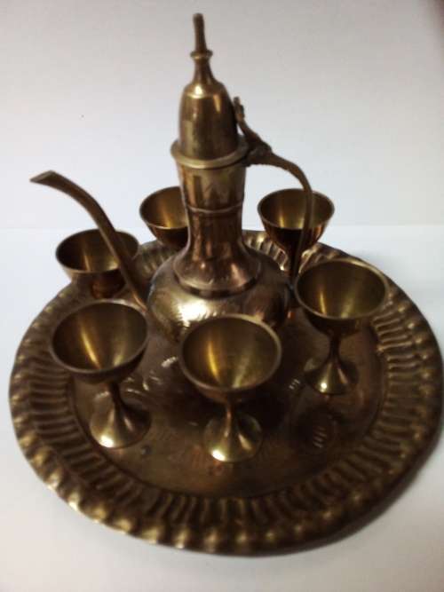 Turkish Pot with Cups and Tray