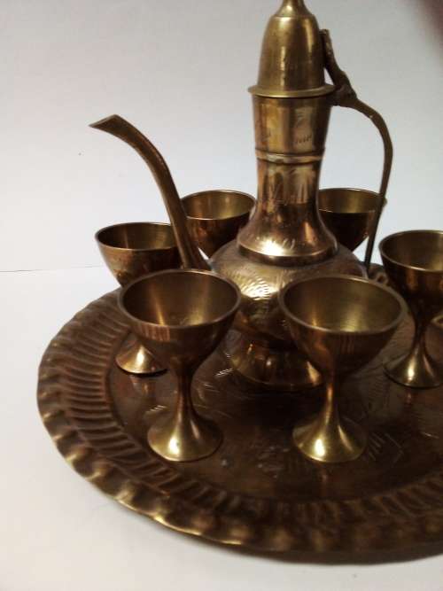 Turkish Pot with Cups and Tray