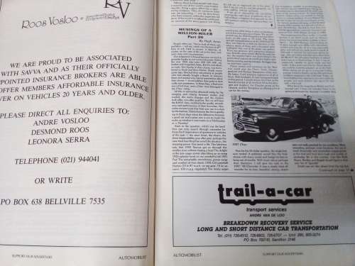 1987 Vol 13 Number 1 SAVVA Automobilist Magazine
