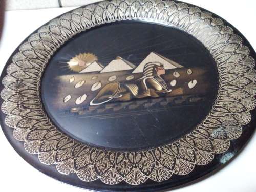 Large Metal Eygptian Wall Hanging Plate