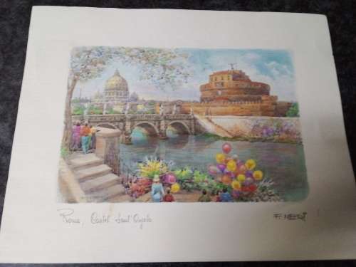 Unframed Painting by Italian Artist F. Neri