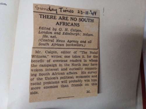 There are no South Africans - G.H.Calpin First Published 1941