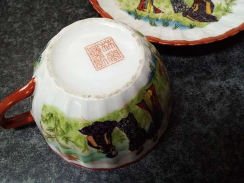 Vintage Japanese Geisha Girls Egg-Shell Tea Set
