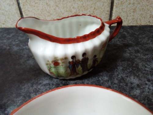Vintage Japanese Geisha Girls Egg-Shell Tea Set