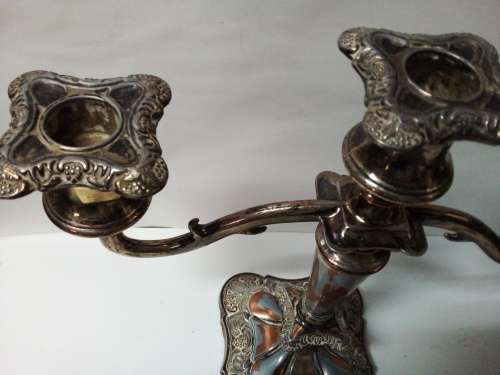 Vintage Solid E.P Zinc Candle Holder