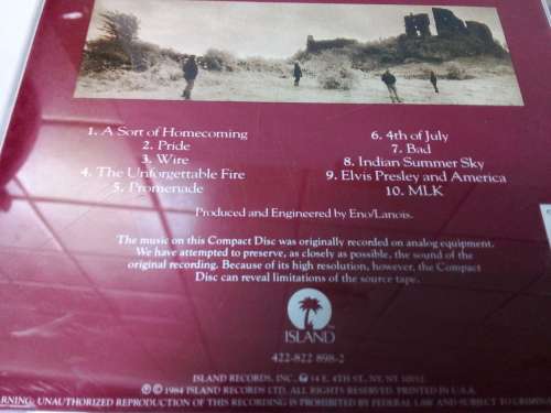 U2 - The Unforgettable Fire Music CD