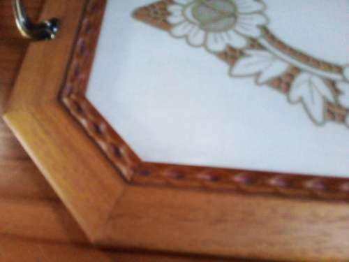 Large Wood with Material And Transparent Cover Serving Tray