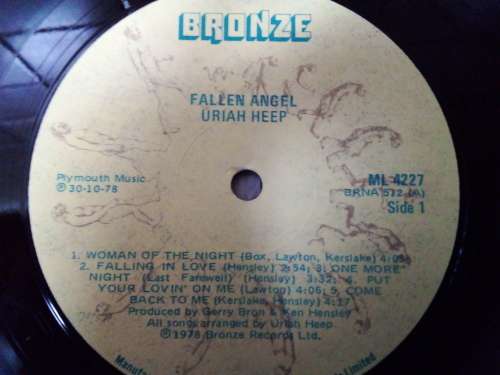 1978 Uriah Heep - Fallen Angel Vinyl LP
