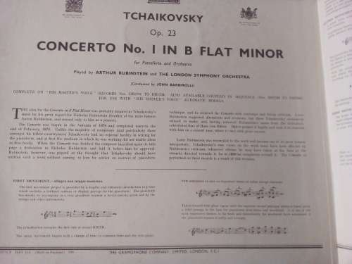 Vintage His Masters Voice Tchaikovsky Concerto No 1 Vinyl set in Album