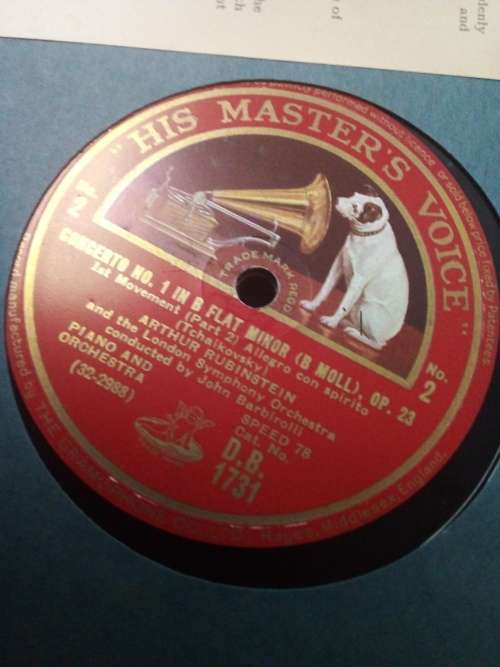 Vintage His Masters Voice Tchaikovsky Concerto No 1 Vinyl set in Album