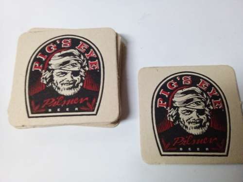 12 x Pig`s Eye Pilsner Beer Drink Coasters