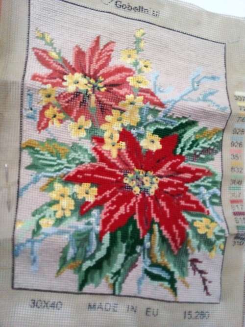 Vintage Semi Complete Taperstry with Wool Threads