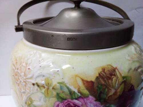 Antique Biscuit Barrel with E.P.N.S Lid