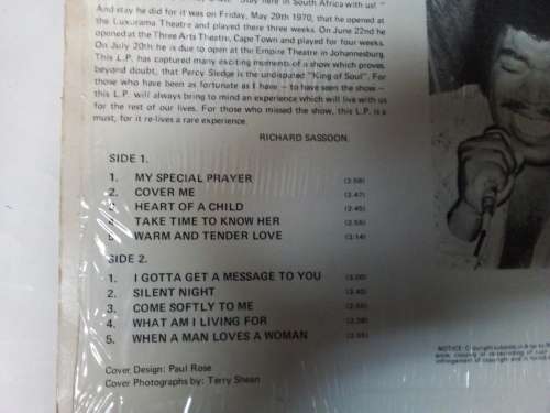 Percy Sledge in SA Vinyl LP 1970