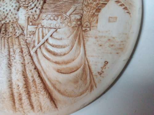 Wall Hanging Plate with Raised Detail