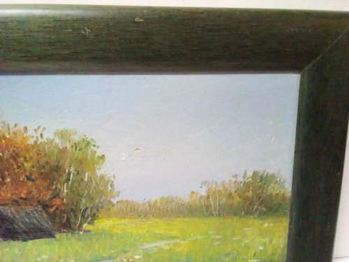 Small Vintage Oil Painting in Wood Frame