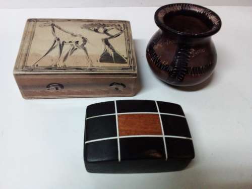 Three African Style Containers
