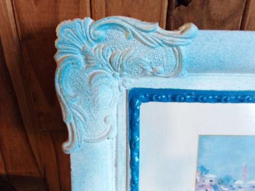 Vintage Frame with Matching Print Behind Glass