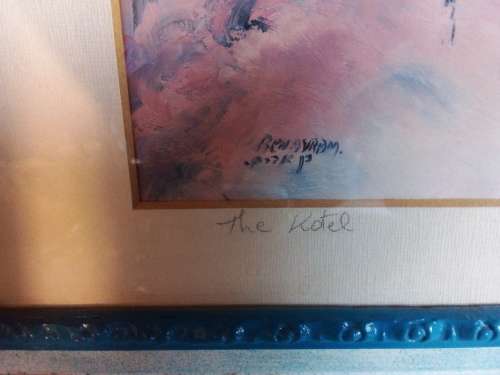 Vintage Frame with Matching Print Behind Glass