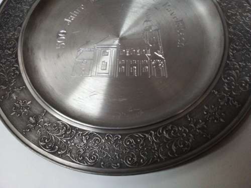 Vintage SKS Zinn 95% Commemorative Wall Hanging Plate