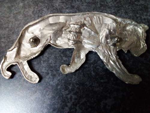 Large Solid Tiger Shaped Metal Belt Buckle