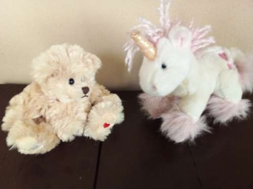 Small Bukowski Bear and Russ Unicorn Soft Toy