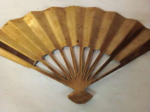 Solid Brass Fan with Raised Detail