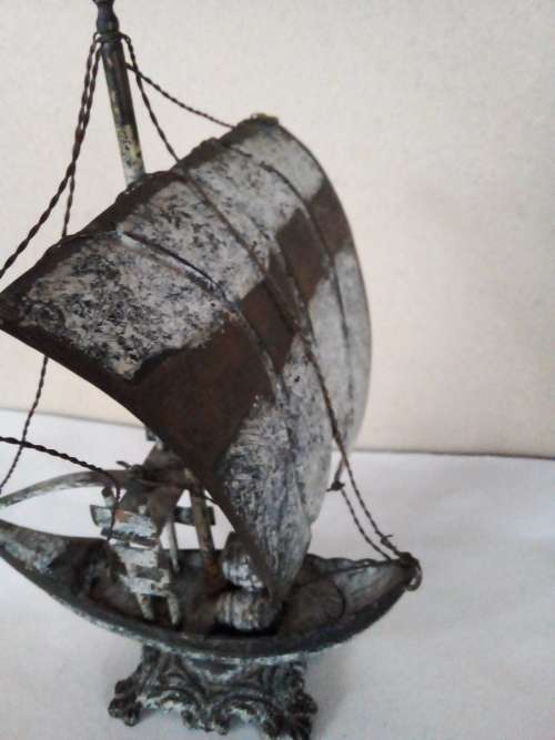 Vintage Brass and Other Metal Sail Boat