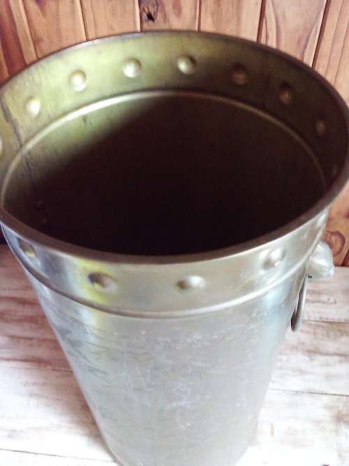 Large Engraved Brass Plate Coal Bucket