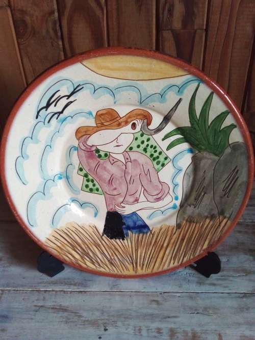 Art on Terracota  - Wheat Cutter