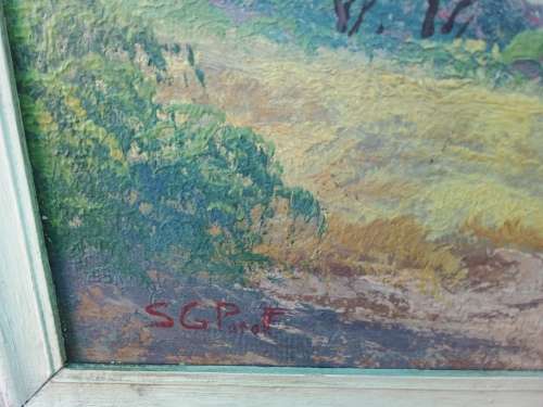 Vintage landscape painting