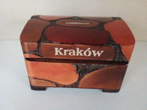 Stunning Handmade Wooden Savings Box from Poland